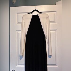 Lauren Ralph Lauren Long Sleeve Two-Toned White Black Polyester
Dress Sz 10